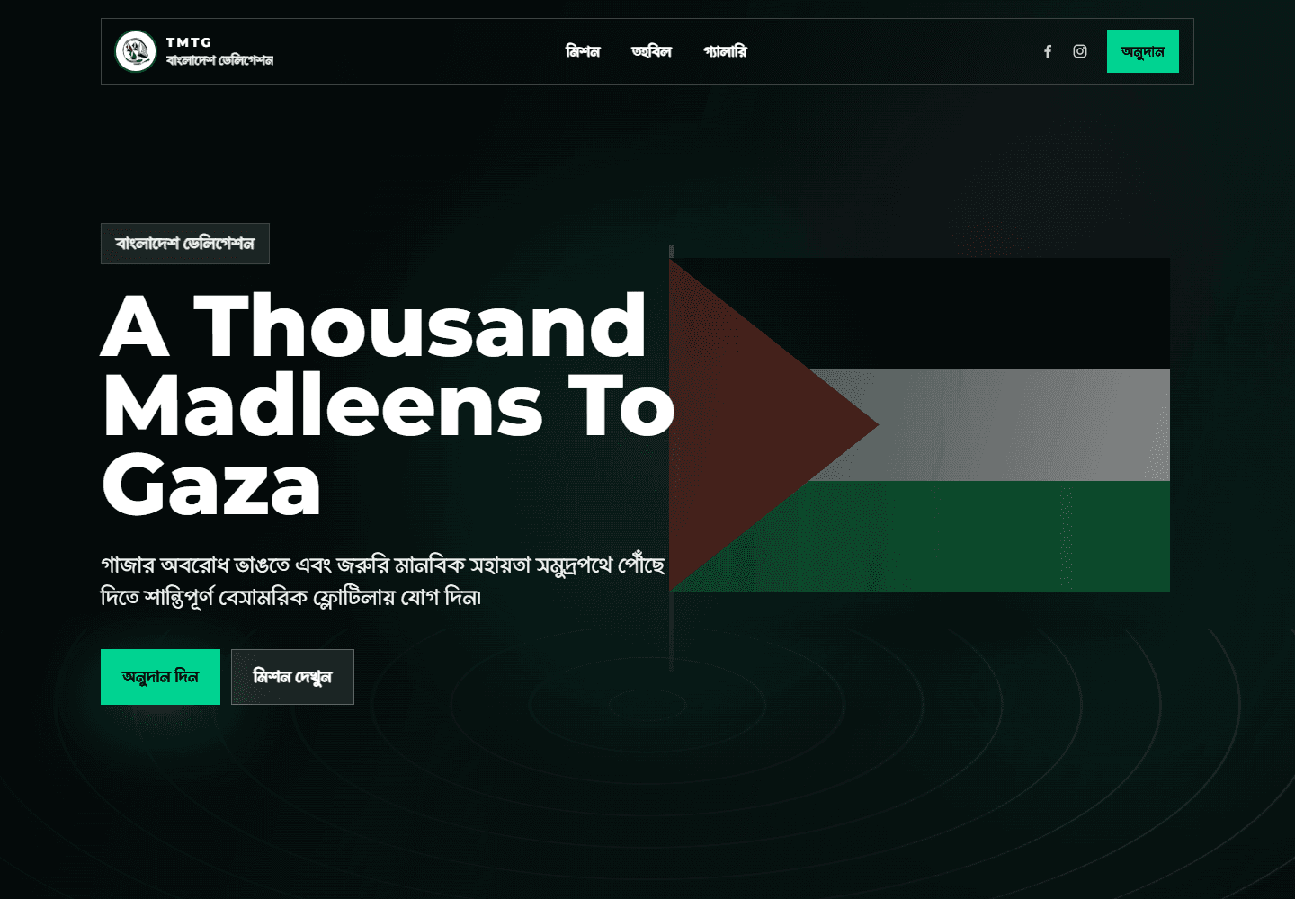 BD For Palestine website screenshot