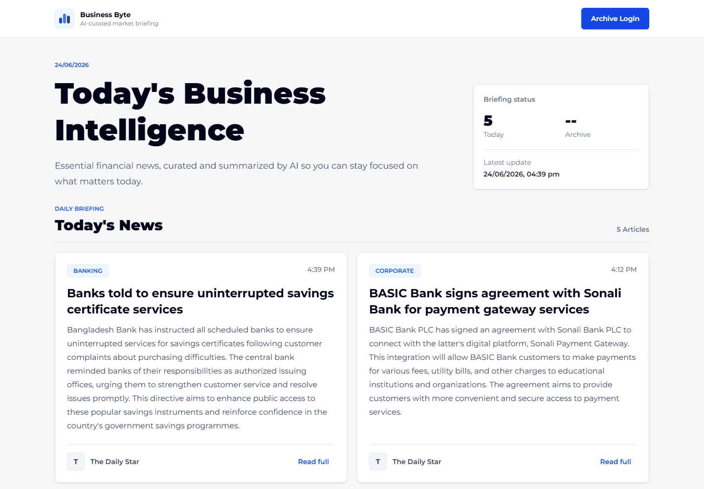 Business Byte website screenshot